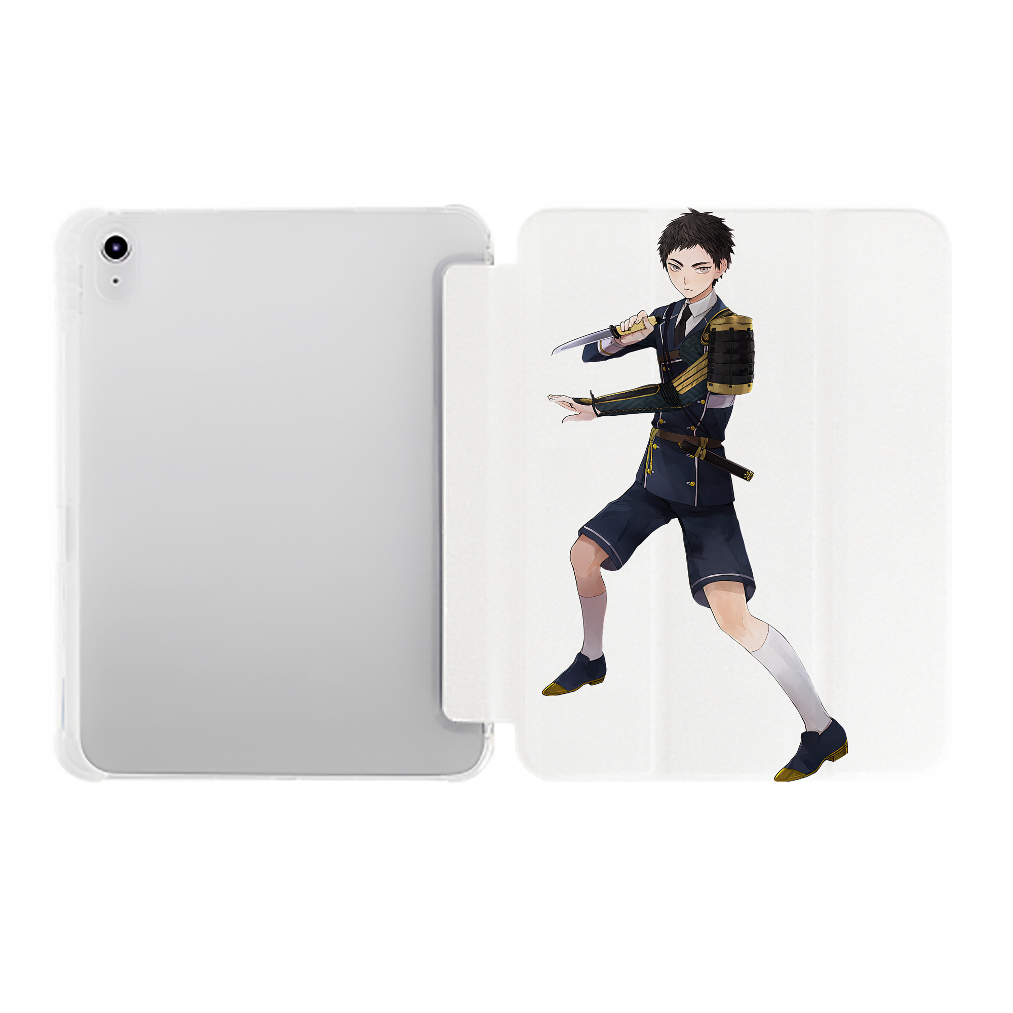 （画像用） 刀剣乱舞 Touken Ranbu IPad ケース ペン収納付き 三つ折りスタンド PUレザー×シリコン 対応機種9.5/10.5/10.9インチ
